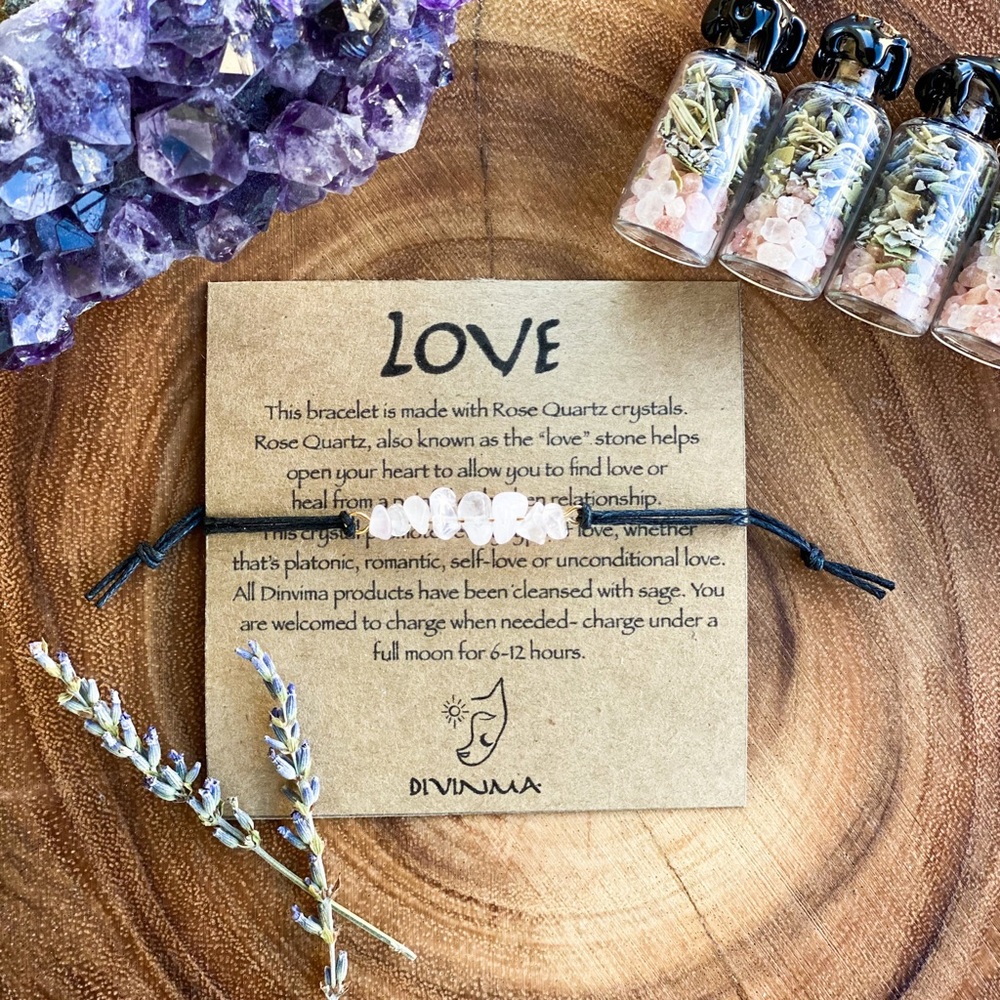 Love raw crystal bracelet gift for her
